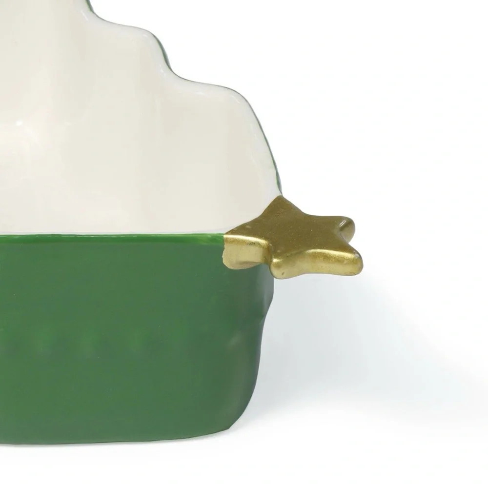 Target 🎯 Ceramic Bakeware Christmas Tree Shaped Dish - Green with Gold Star